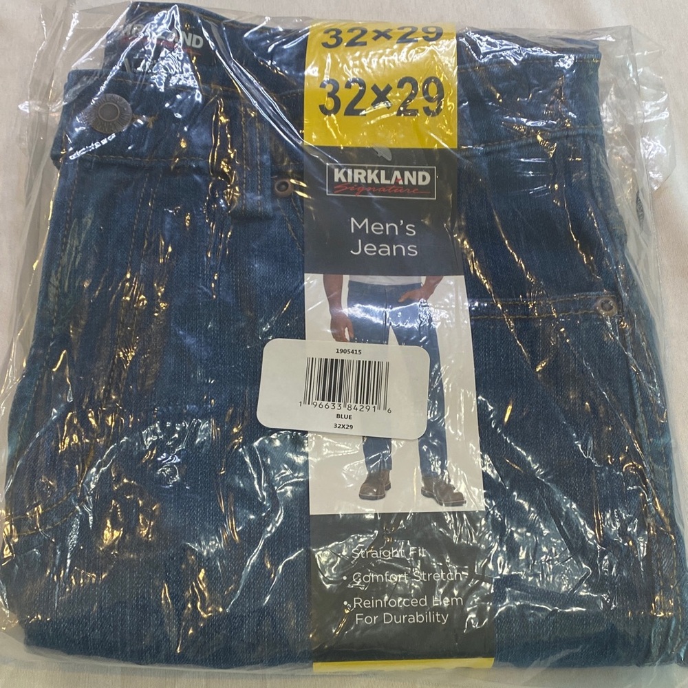 Kirkland Signature Mens Straight Fit Comfort Stretch Jeans Blue 32x29‎ 7772001